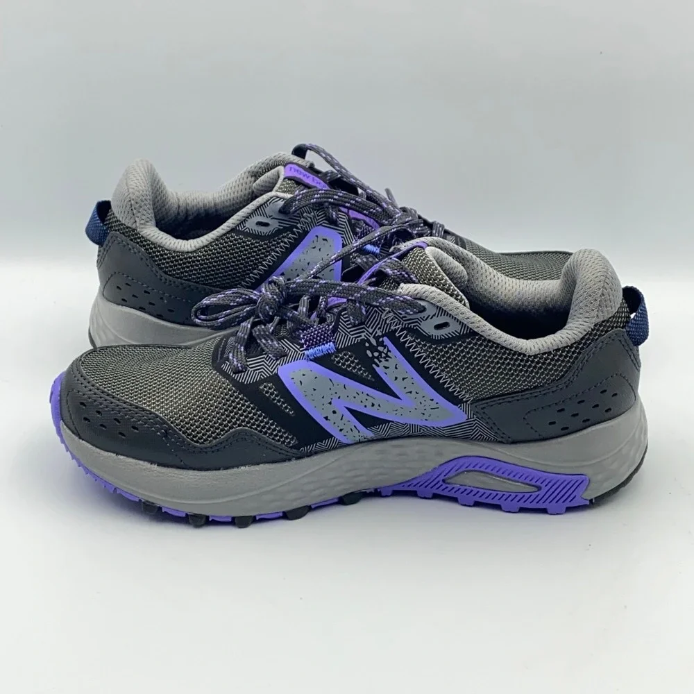 New Balance 410 V8 Trail Hiking Running Shoes Gray Purple Womens Size 6 WT410LQ8